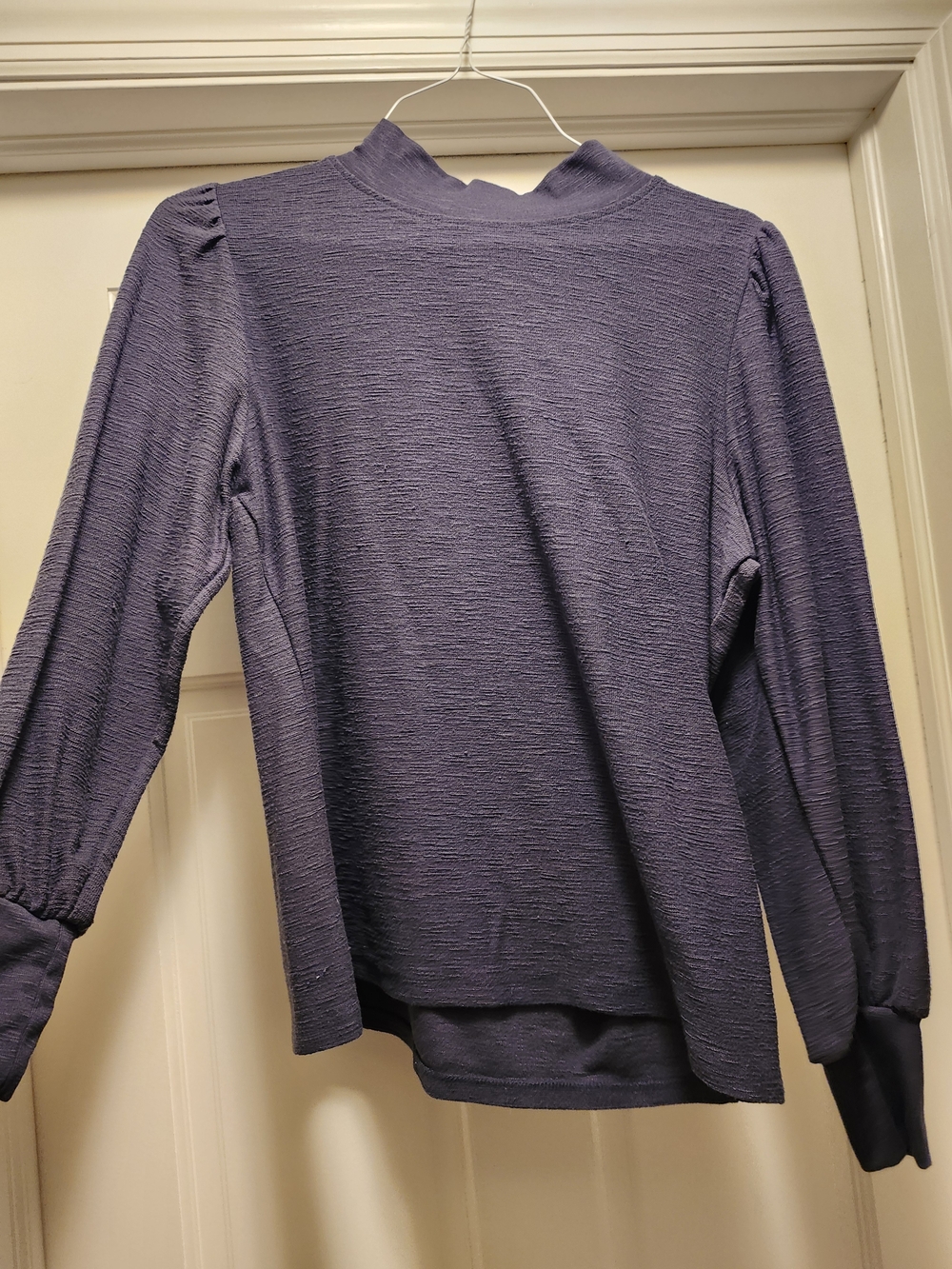 LOFT Purple Textured Crewneck Sweater